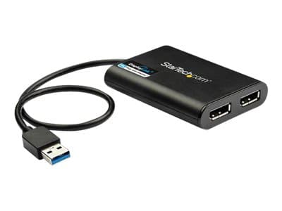 StarTech.com USB 3.0 till Dual DisplayPort-adapter - 4K 60 Hz - DisplayPort-adapter - USB typ A (hane) till DisplayPort (hona) - USB 3.0 - 30 cm - 4K