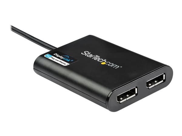 StarTech.com USB 3.0 till Dual DisplayPort-adapter - 4K 60 Hz - DisplayPort-adapter - USB typ A (hane) till DisplayPort (hona) - USB 3.0 - 30 cm - 4K