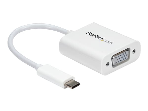StarTech.com USB-C- till VGA-adapter - vit - USB/VGA-adapter - 24 pin USB-C (hane) till HD-15 (VGA) (hona) - USB 3.1 Gen 1 / Thunderbolt 3 - 17.5 m -