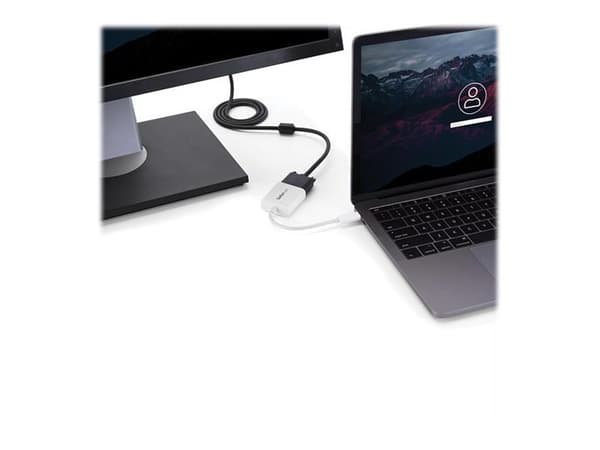 StarTech.com USB-C- till VGA-adapter - vit - USB/VGA-adapter - 24 pin USB-C (hane) till HD-15 (VGA) (hona) - USB 3.1 Gen 1 / Thunderbolt 3 - 17.5 m -