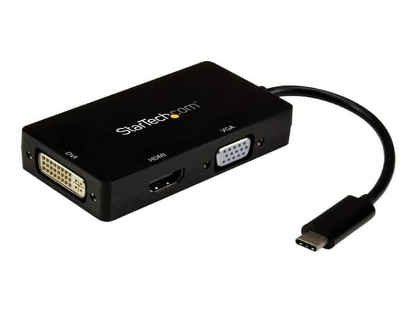 StarTech.com USB-C-videoadapter med flera portar - 3-i-1 - 4K 30Hz - svart
