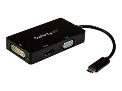 StarTech.com USB-C-videoadapter med flera portar - 3-i-1 - 4K 30Hz - svart Svart