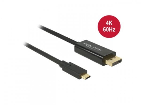 Delock - Ekstern videoadapter - USB-C - DisplayPort - svart - løsvekt