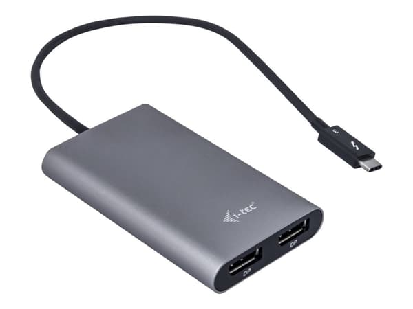 i-tec TB3DUAL4KDP USB grafisk kobling 5120 x 2880 piksler Grå