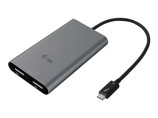 i-tec TB3DUAL4KDP USB grafisk kobling 5120 x 2880 piksler Grå Grå
