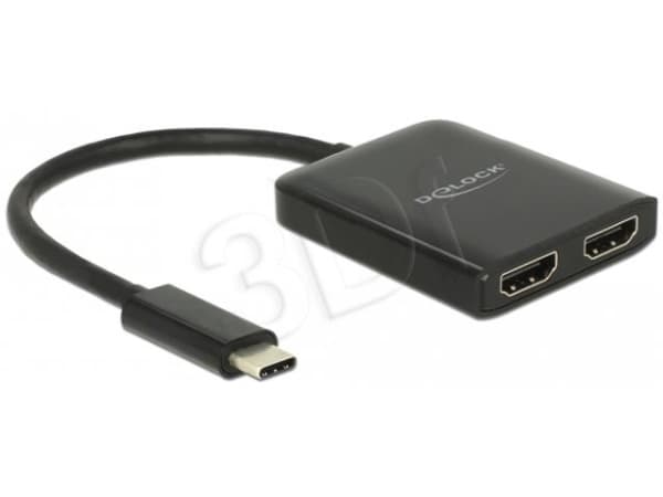 Delock - Ekstern videoadapter - STDP4320 - USB-C - 2 x HDMI - svart - løsvekt