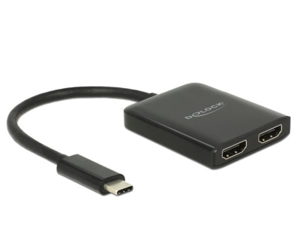 Delock - Ekstern videoadapter - STDP4320 - USB-C - 2 x HDMI - svart - løsvekt