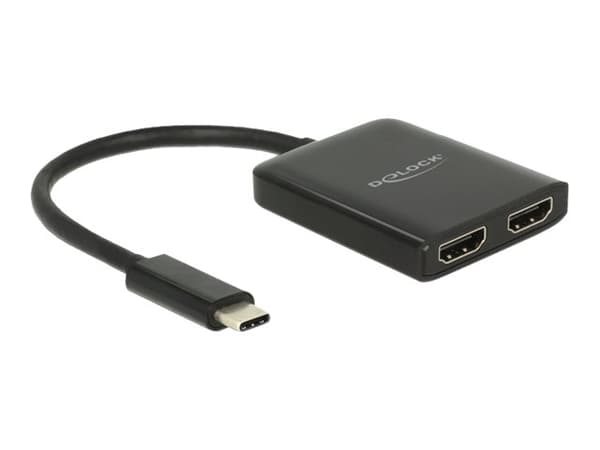 Delock - Ekstern videoadapter - STDP4320 - USB-C - 2 x HDMI - svart - løsvekt