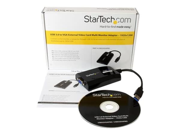 StarTech.com USB 3.0 to VGA Display Adapter 1920x1200 1080p, DisplayLink Certified, Video Converter w/ External Graphics Card - Mac & PC (USB32VGAPRO