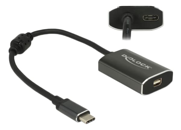 Delock - Ekstern videoadapter - VL100 - USB-C - Mini DisplayPort - mørk grå - løsvekt