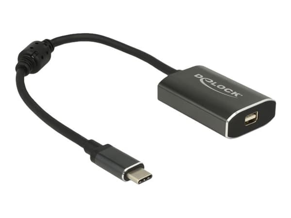 Delock - Ekstern videoadapter - VL100 - USB-C - Mini DisplayPort - mørk grå - løsvekt Grå