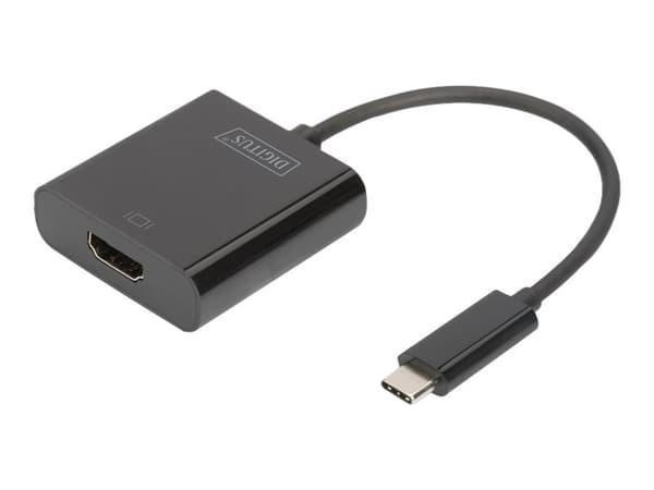 DIGITUS - Ekstern videoadapter - USB-C 3.1 - HDMI - svart Sort