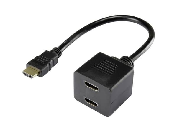 Renkforce RF-4212177, 0,2 m, HDMI-tyyppi A (vakio), 2 x HDMI Type A (Standard), 1920 x 1080 pikseliä, Musta