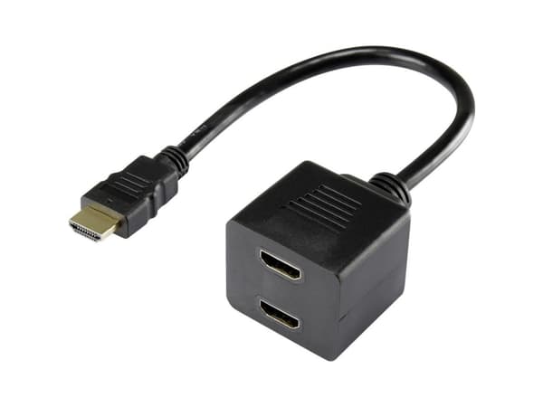 Renkforce RF-4212177, 0,2 m, HDMI Type A (Standard), 2 x HDMI Type A (Standard), 1920 x 1080 piksler, Svart