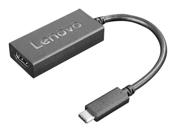 Lenovo - Video adapter - 24 pin USB-C hann til HDMI hunn - 24 cm - svart - støtte for 4K 60 Hz (3840 x 2160)