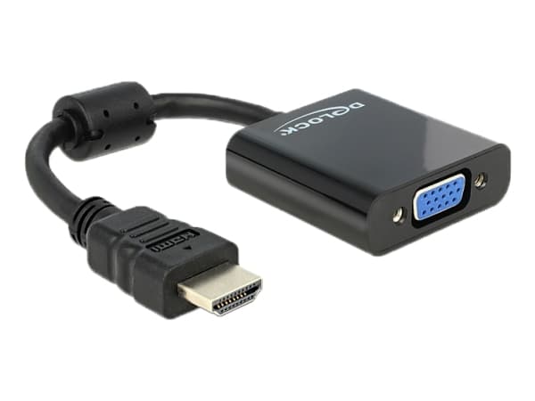 Delock - Video adapter - HD-15 (VGA) hunn til HDMI hann - 25.5 cm - svart