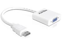 Delock Adapter HDMI-A male > VGA female - Video adapter - HDMI hann til HD-15 (VGA) hunn - hvit