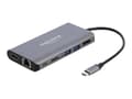 Miniatyrbild 2 av 5: Delock - Extern videoadapter - USB-C 3.1 Gen 1 - HDMI, DisplayPort, RJ-45, USB 3.0 - grå - detaljhandel
