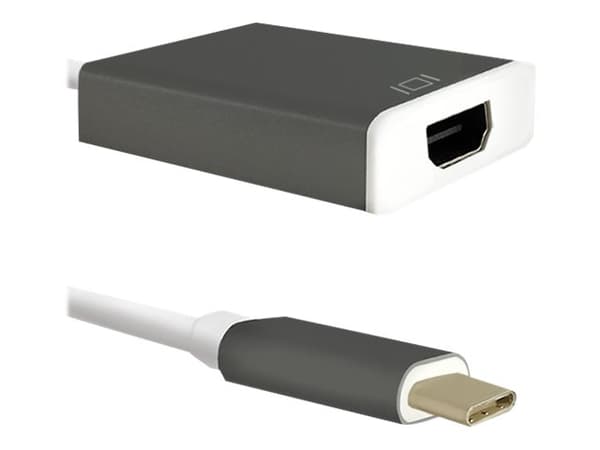 Qoltec - Ekstern videoadapter - USB-C - HDMI Sort, Hvit