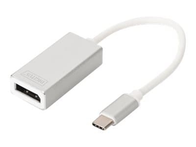 DIGITUS USB 3.0 Type C 4K Displayport Graphic Adapter - Ekstern videoadapter - USB-C 3.1 - DisplayPort Hvit