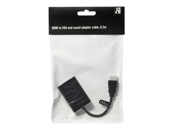 DELTACO HDMI-VGA7 - Videokonverter - HDMI - VGA - svart