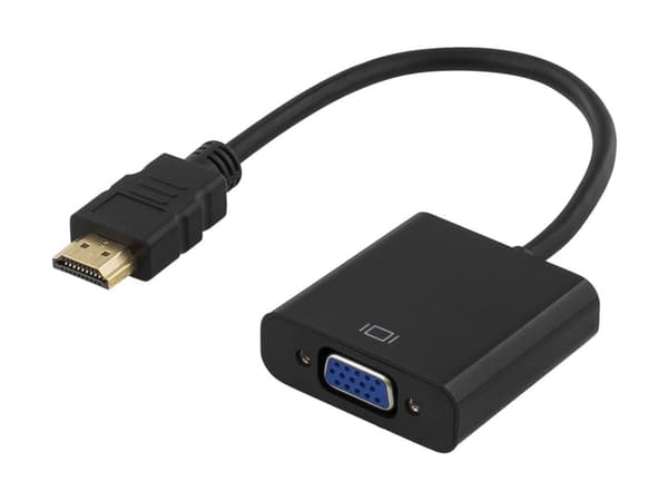 DELTACO HDMI-VGA7 - Videokonverter - HDMI - VGA - svart