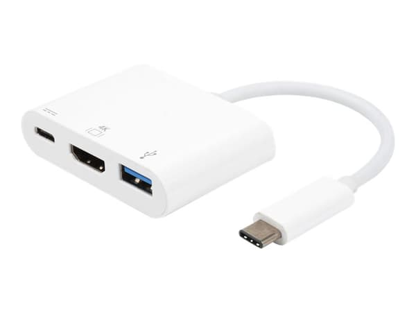 eSTUFF USB-C AV Multiport Adapter, USB 3.2 Gen 1 (3.1 Gen 1) Type-C, HDMI, 5000 Mbit/s, 3840 x 2160 pikseliä, Valkoinen, ABS-synteettinen