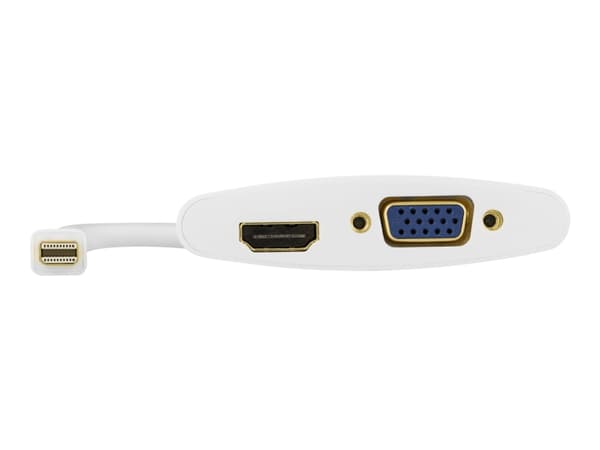 DELTACO - Video adapter - Mini DisplayPort hann til HD-15 (VGA), HDMI hunn - hvit