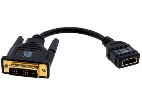 Kramer ADC-DM/HF - Video adapter - enkeltlenke - HDMI hunn til DVI-D hann - 30 cm - svart