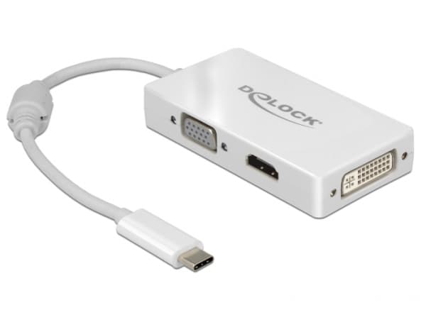 Delock - Extern videoadapter - USB-C - DVI, HDMI, VGA - vit