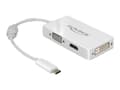Miniatyrbild 1 av 5: Delock - Extern videoadapter - USB-C - DVI, HDMI, VGA - vit