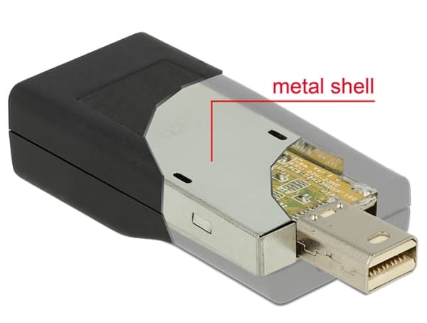 Delock - Videokort - Mini DisplayPort hane till HDMI hona - skärmad - svart - stöd för 4K