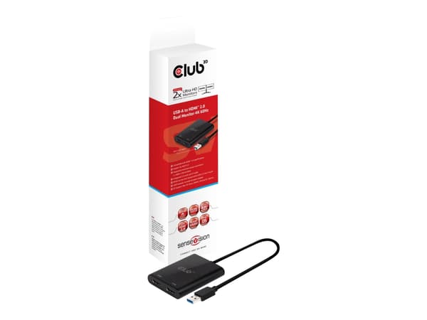 CLUB3D USB A to HDMI™ 2.0 Dual Monitor 4K 60Hz