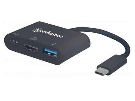 Manhattan 152037, USB Type-A, USB Type-C, Svart, Akrylnitrilbutadienstyren (ABS), HDCP 1.4 CE FCC RoHS2 WEEE, 3840 x 2160 pixlar, 0 - 40 ° C