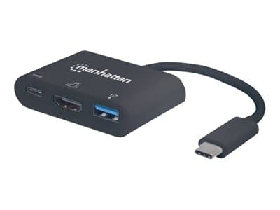 Manhattan 152037, USB Type-A, USB Type-C, Svart, Akrylnitrilbutadienstyren (ABS), HDCP 1.4 CE FCC RoHS2 WEEE, 3840 x 2160 pixlar, 0 - 40 ° C
