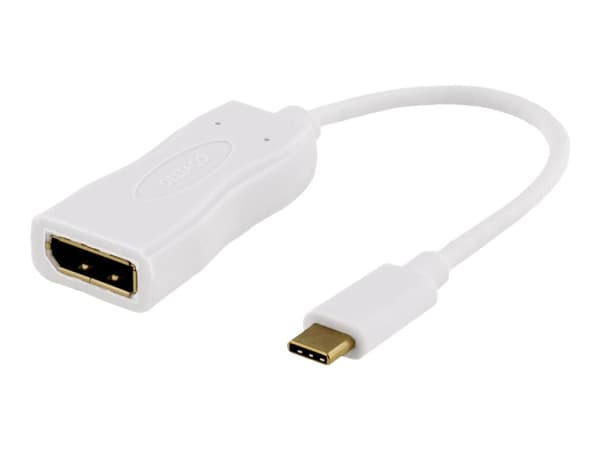 DELTACO USBC-DP1 - Extern videoadapter - USB-C 3.1 - DisplayPort - vit