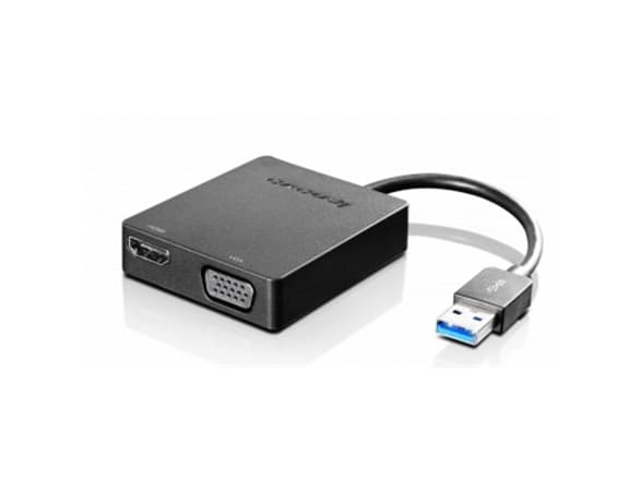 Lenovo Universal USB 3.0 to VGA/HDMI Adapter - Extern videoadapter - USB 3.0 - HDMI, VGA
