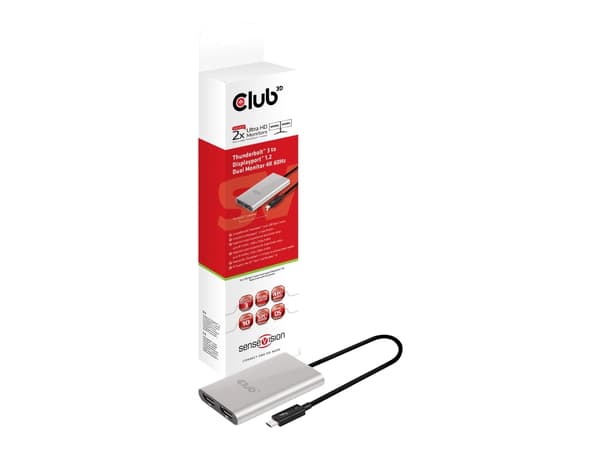 CLUB3D Thunderbolt™ 3 to Displayport™ 1.2 Dual Monitor 4K 60Hz