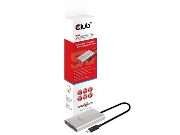 CLUB3D Thunderbolt 3 to Dual HDMI 2.0 Adapter