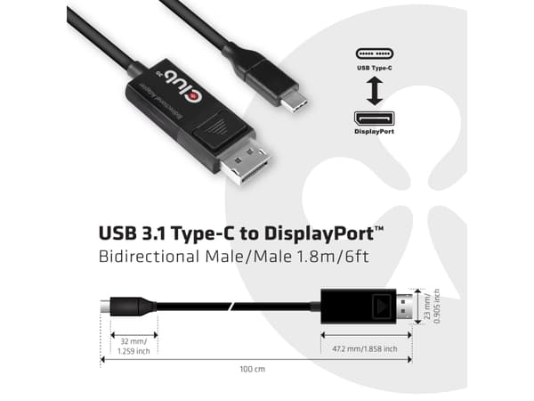 Club 3D CAC-1557 - Extern videoadapter - USB-C - DisplayPort