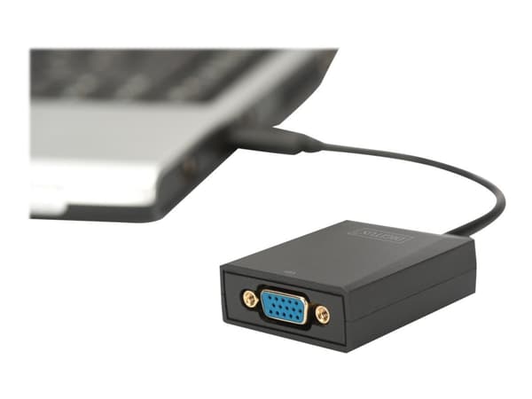 DIGITUS USB 3.0 to VGA Adapter - Ekstern videoadapter - USB 3.0 - VGA - svart