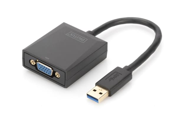 DIGITUS USB 3.0 to VGA Adapter - Ekstern videoadapter - USB 3.0 - VGA - svart