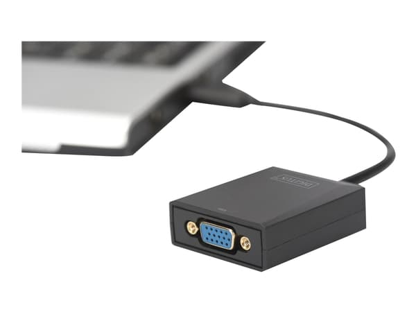 DIGITUS USB 3.0 to VGA Adapter - Ekstern videoadapter - USB 3.0 - VGA - svart Sort