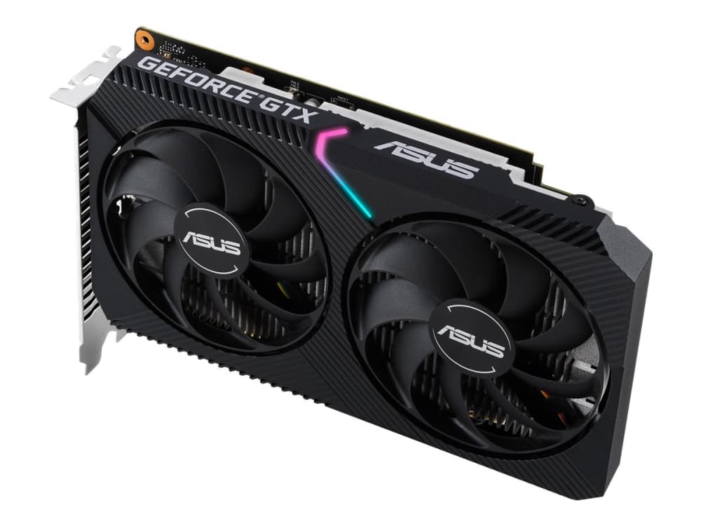 ASUS DUAL-GTX1650-O4GD6-MINI - OC Edition - grafikkort - GF GTX 1650 - 4 GB GDDR6 - PCIe 3.0 x16 - DVI, HDMI, DisplayPort