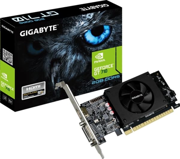 Gigabyte GV-N710D5-2GL - Grafikkort - GF GT 710 - 2 GB GDDR5 - PCIe 2.0 x8 lav profil - DVI, HDMI