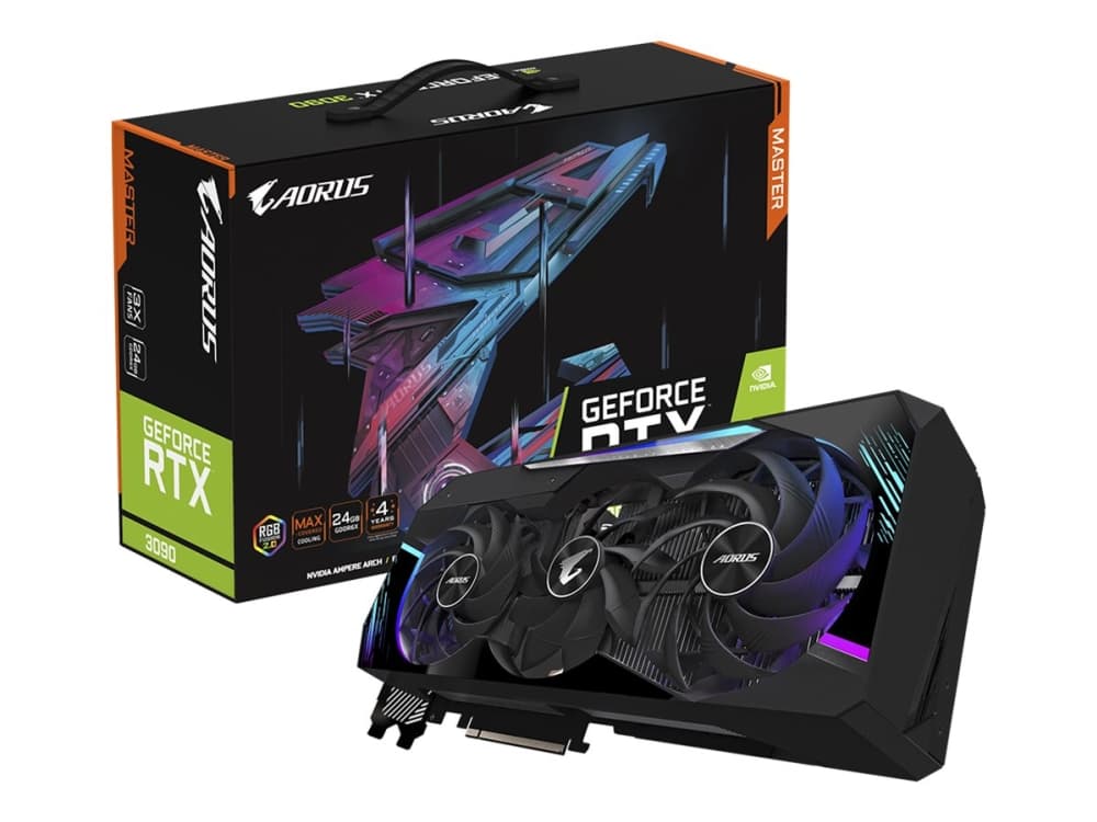 Gigabyte AORUS GV-N3090AORUS M-24GD, GeForce RTX 3090, 24 GB, GDDR6X, 384 bit, 7680 x 4320 piksler, PCI Express x16 4.0