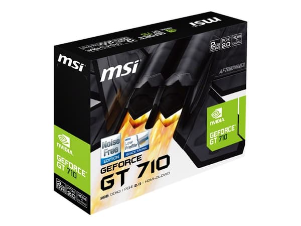 MSI GT 710 2GD3H LP - Grafikkort - GF GT 710 - 2 GB DDR3 - PCIe 2.0 x16 lavprofil - DVI, D-Sub, HDMI