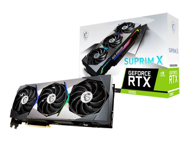 MSI GeForce RTX 3090 SUPRIM X 24G, GeForce RTX 3090, 24 GB, GDDR6X, 384 bittiä, 7680 x 4320 pikseliä, PCI Express x16 4.0
