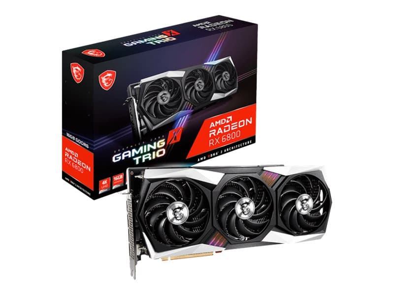 MSI Radeon RX 6800 XT GAMING X TRIO 16G - Grafikkort - Radeon RX 6800 - 16 GB GDDR6 - PCIe 4.0 - HDMI, 3 x DisplayPort
