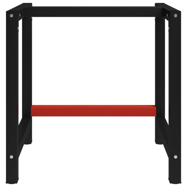 vidaXL stel til arbejdsbænk 80x57x79 cm metal sort og rød